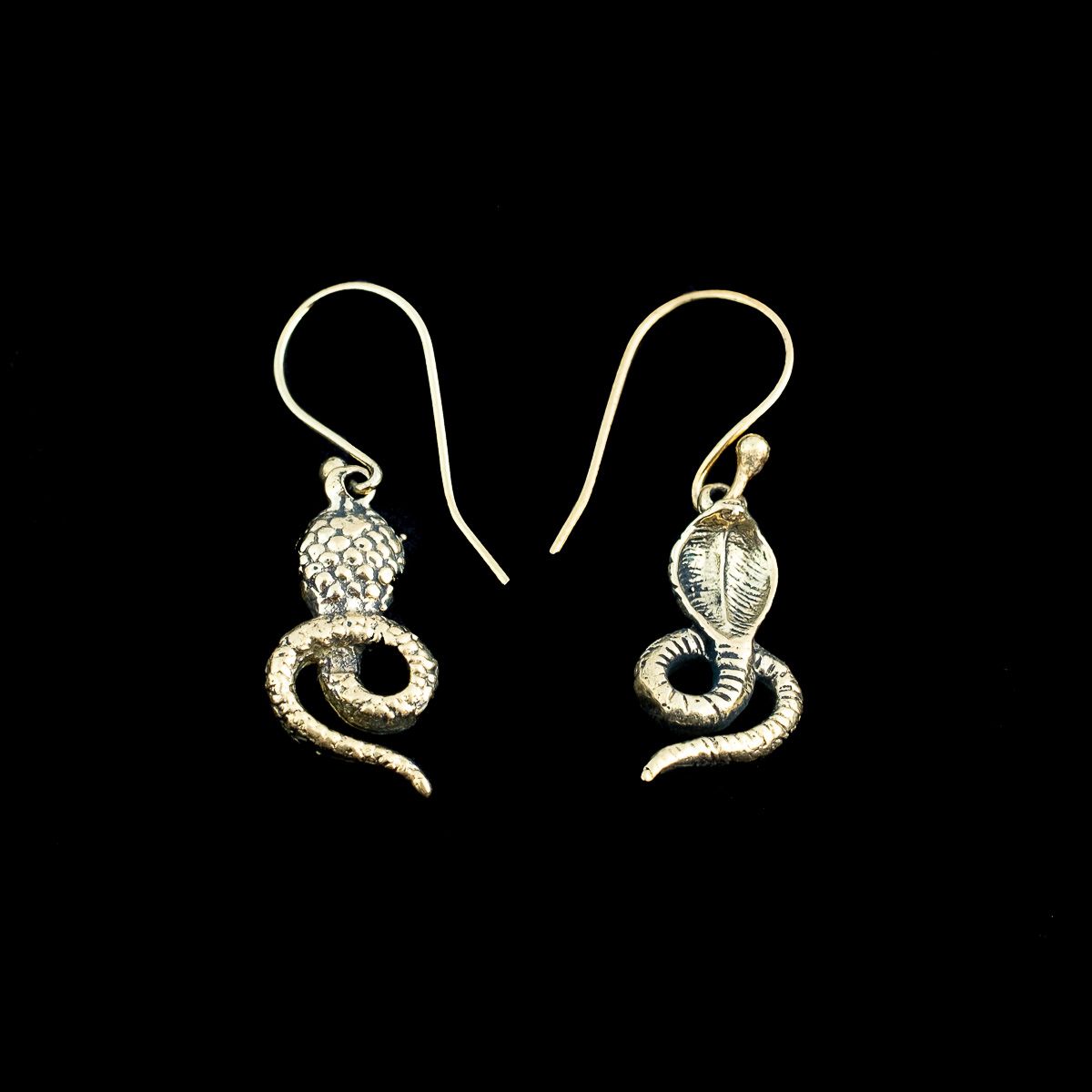 Brass earrings Cobras 2 India