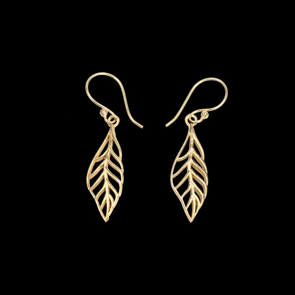 Brass earrings Little Leaf India