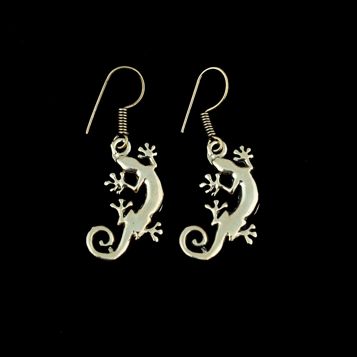 Brass earrings Lizards 2 India
