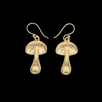 Brass earrings Mushrooms