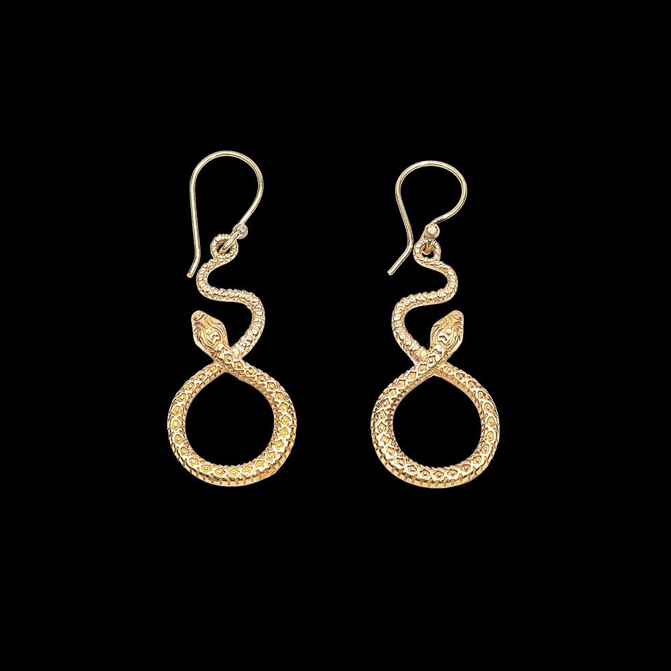 Brass earrings Snake Loop 1 India
