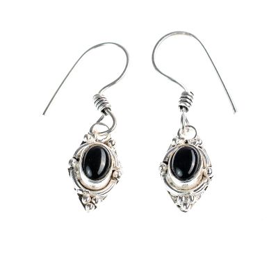 German silver earrings Marisola | onyx, moon stone, tiger eye