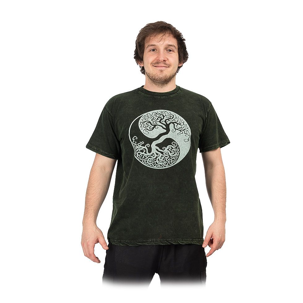 Men's t-shirt Yin&Yang Tree Green Nepal