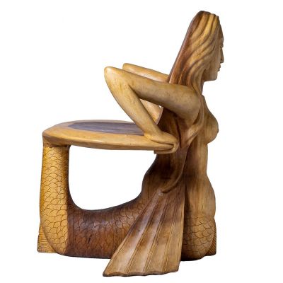 Hand-carved wooden chair Mermaid Indonesia
