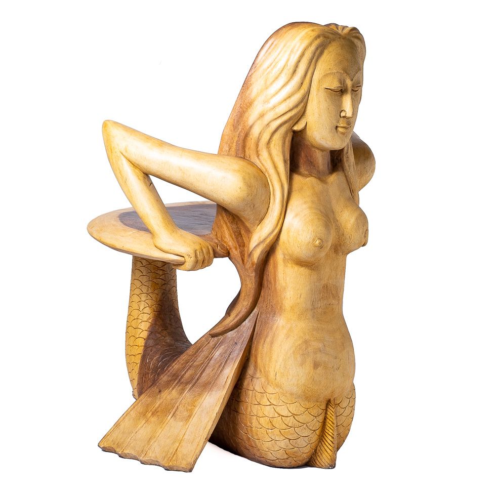 Hand-carved wooden chair Mermaid Indonesia