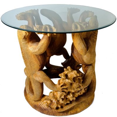 Hand-carved wooden table Comodo Dragons