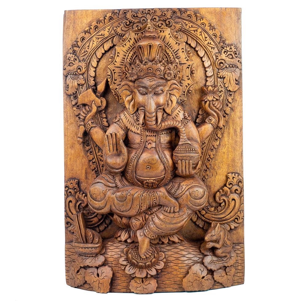 Carved wooden sculpture Ganesha Indonesia
