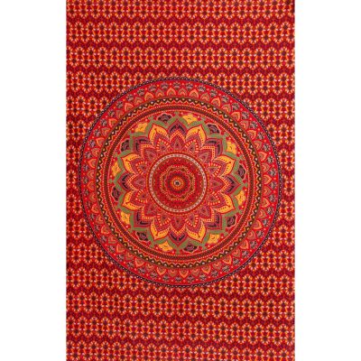 Cotton bed cover Lotus mandala – fiery India