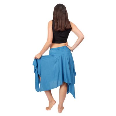 Pointed ethnic skirt with elastic waist Tasnim Blue Nepal