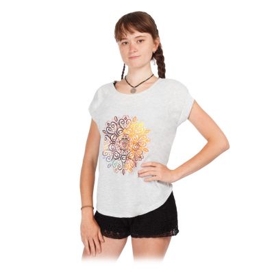 Women's t-shirt with short sleeves Darika Mandala Greyish | S/M, L/XL