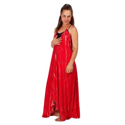 Long tie-dye dress Tripta Red | UNI