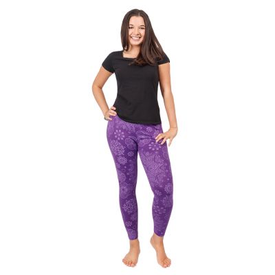 Printed leggings Mandala Purple Nepal