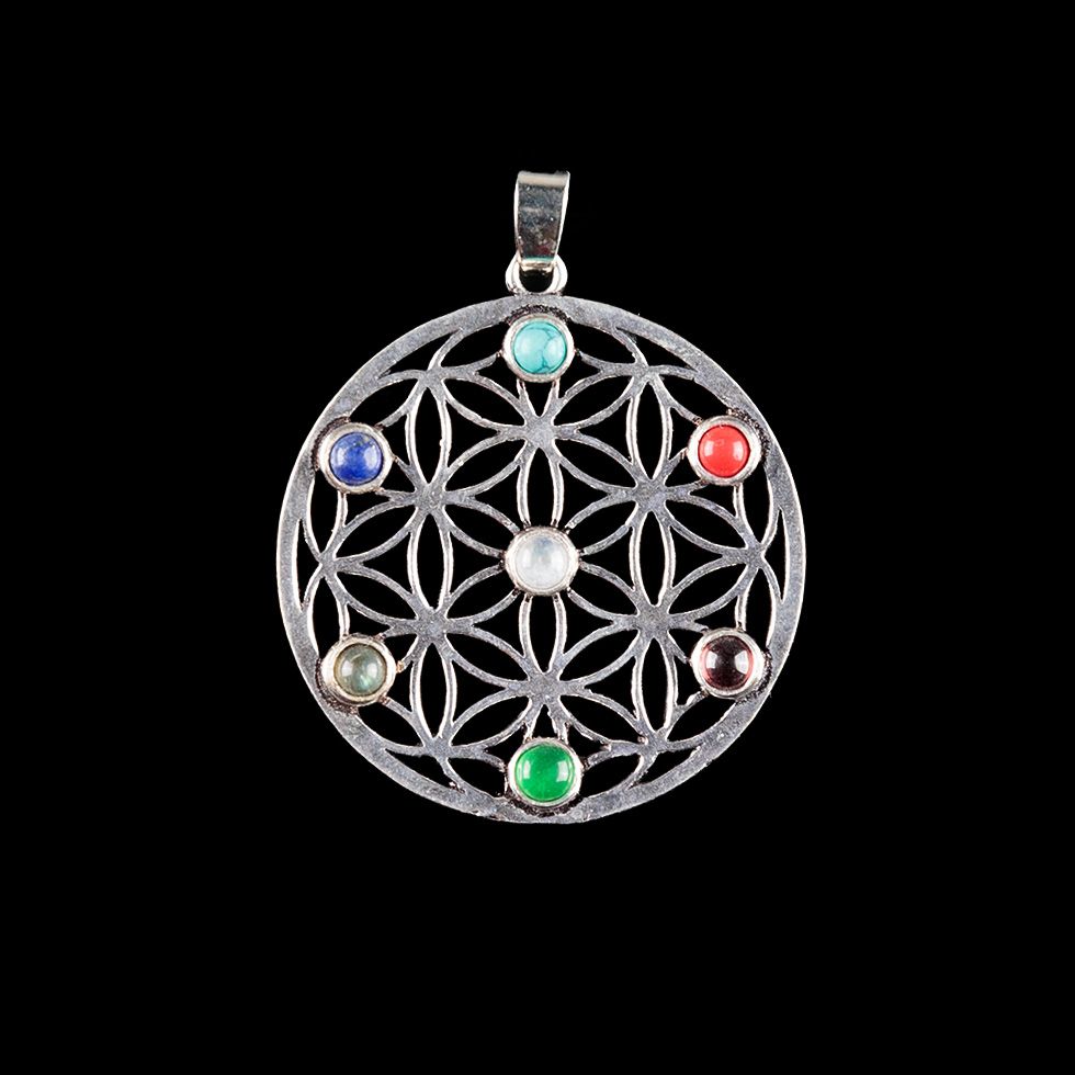 German silver pendant Flower of Life larger India