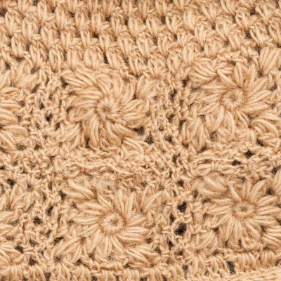 Crocheted woolen hat Bardia Beige Nepal