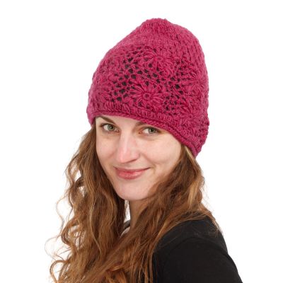 Crocheted woolen hat Bardia Magenta | hat