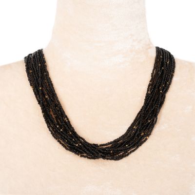 Bead necklace Faraja Black