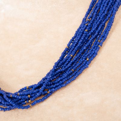 Bead necklace Faraja Blue India