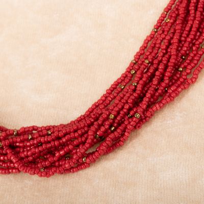 Bead necklace Faraja Red India