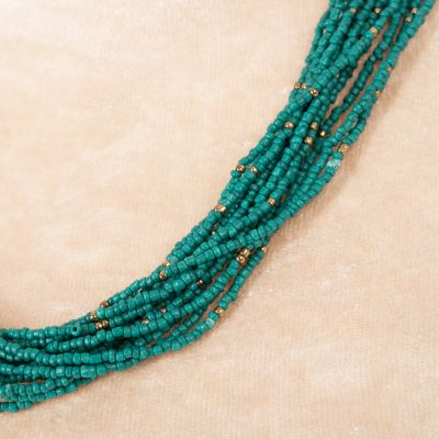 Bead necklace Faraja Turquoise India
