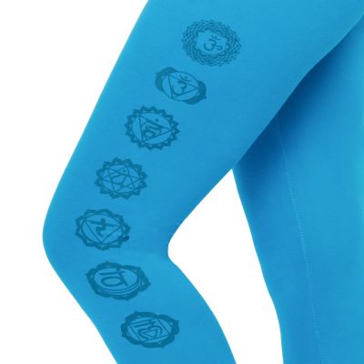 Printed cotton leggings Chakras Blue Nepal