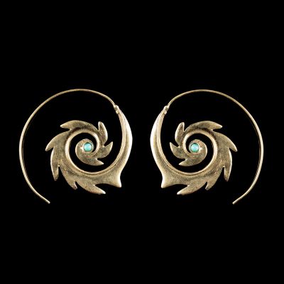 Brass earrings Aífe - tyrkenite India