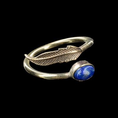Brass ring Fairuza | lapis lazuli, amethyst