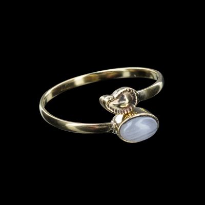 Brass ring Laurentia - moon stone India
