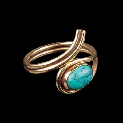 Brass ring Ovidia - labradorite India