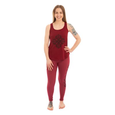 Cotton yoga outfit Double Dorje and Chakras – red | - set top + leggings S/M, - set top + leggings L/XL, - top S/M, - top L/XL, - leggings S/M, - leggings L/XL