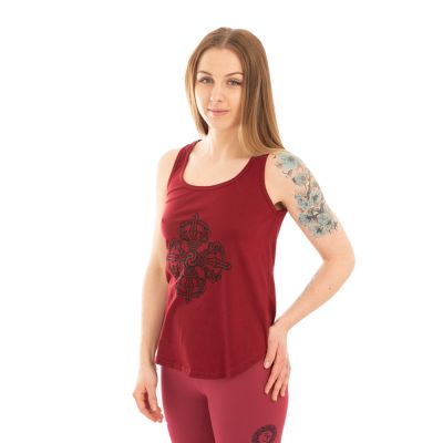 Cotton yoga outfit Double Dorje and Chakras – red Nepal