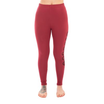 Cotton yoga outfit Double Dorje and Chakras – red - - leggings L/XL Nepal