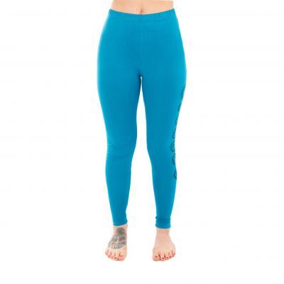 Cotton yoga outfit Double Dorje and Chakras – blue - - set top + leggings S/M Nepal