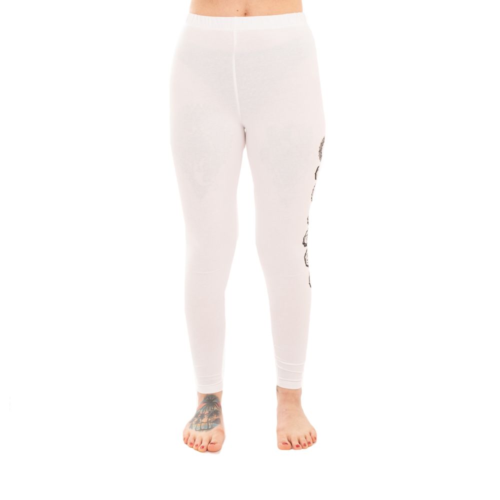 Cotton yoga outfit Tree of Life and Chakras – white - - leggings L/XL Nepal
