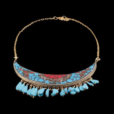 Bead necklace Naunet Light Blue