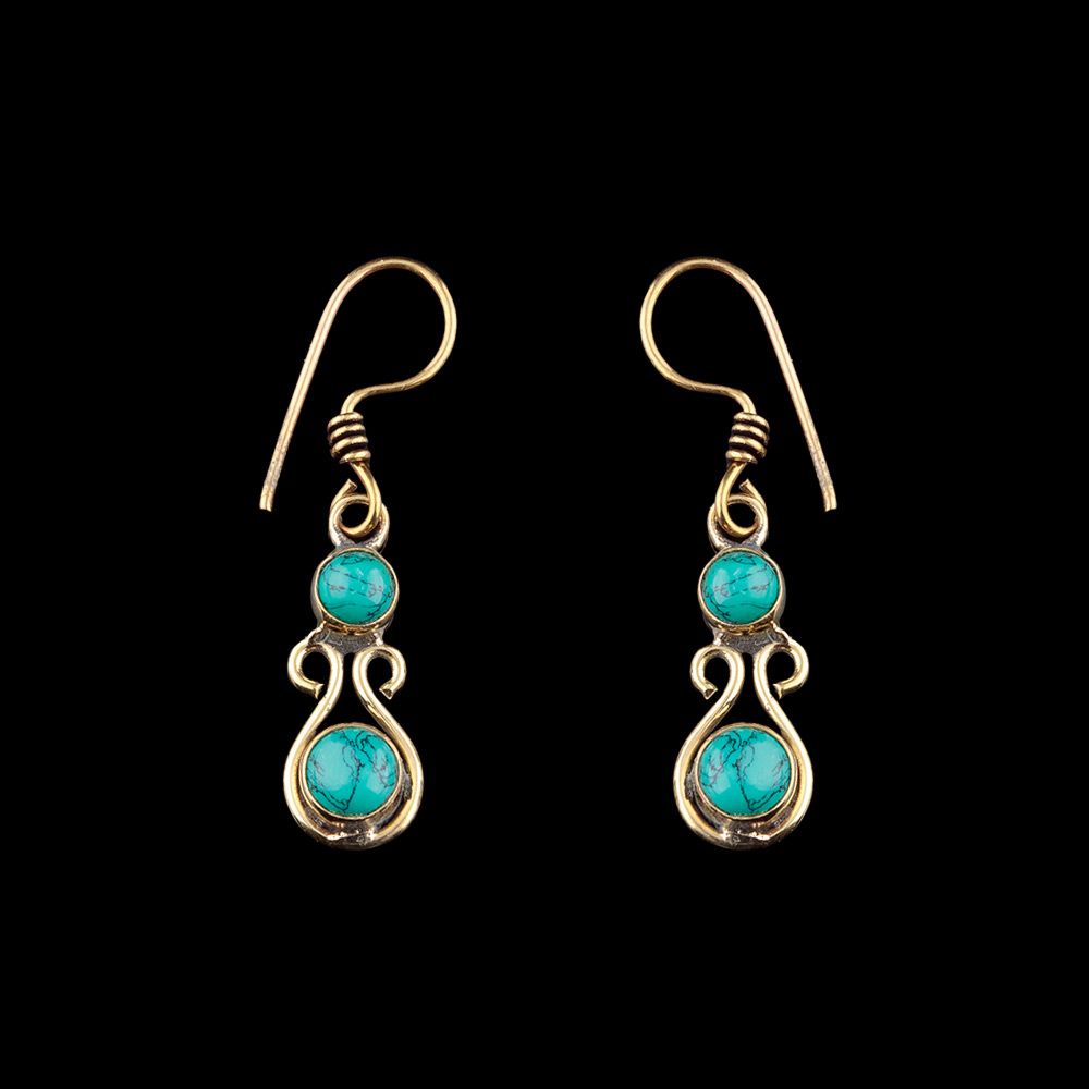 Brass earrings Radhai - tyrkenite India
