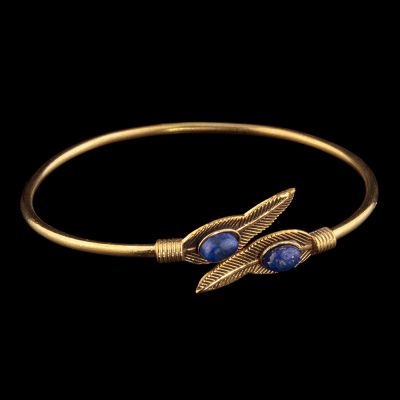 Brass bracelet Luftia | tyrkenite, moon stone