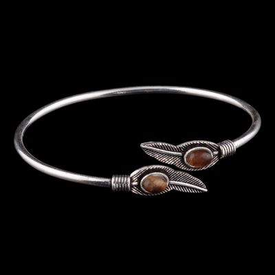 German silver bracelet Lufti | tiger eye