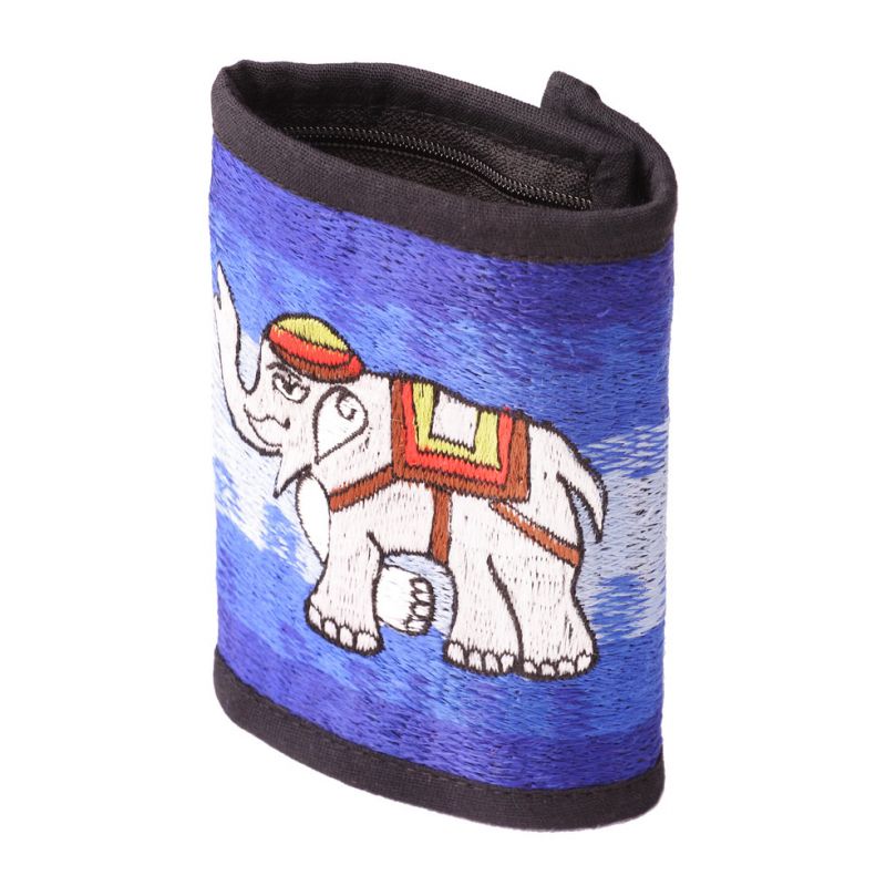 Embroidered wallet Elephant