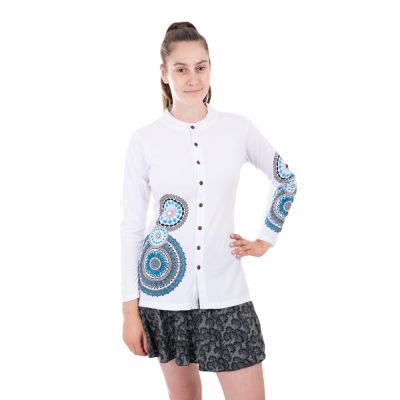 Single colour ladies shirt with mandalas Anberia White | S, M, L, XL, XXL