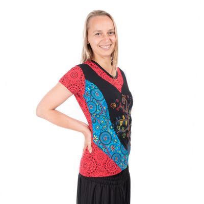 Women's ethno T-shirt with short sleeves Tree of Life Nepal
