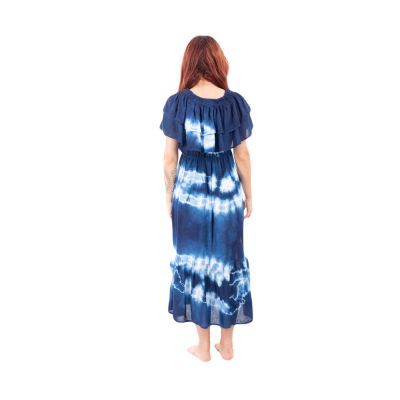 Long tie-dye frill dress Annabelle Blue Thailand