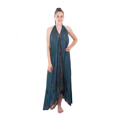 Long tie-dye dress Tripta Petrol Blue | UNI