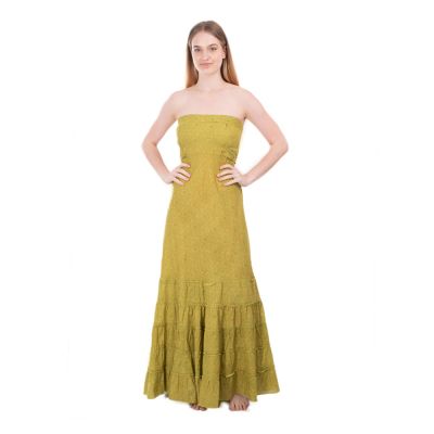 Indian strapless dress Allegria green-yellow | UNI