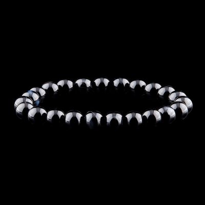 Black Agate bead bracelet | L, XL