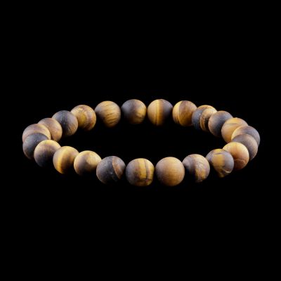 Tiger eye bead bracelet, matte | XL