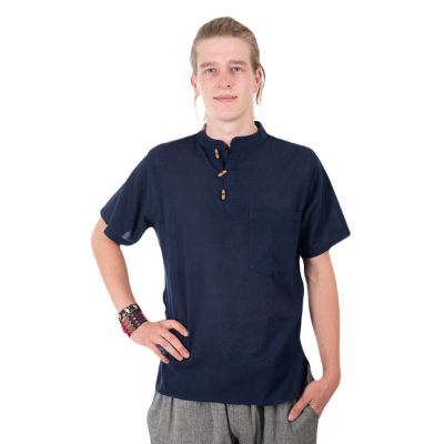 Kurta Pendek Biru – men's shirt with short sleeves | S, M, L, XL, XXL, XXXL