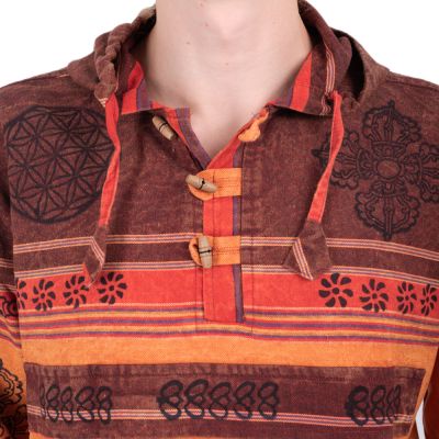 Men's printed ethnic jacket Gambar Red Nepal