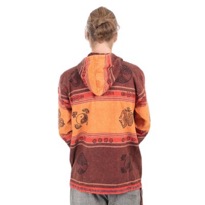 Men's printed ethnic jacket Gambar Red Nepal