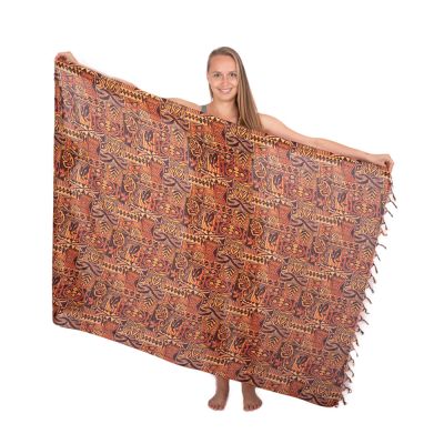 Sarong / pareo / beach scarf Charoen red-brown