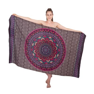 Sarong / pareo / beach scarf Lotus mandala – purple